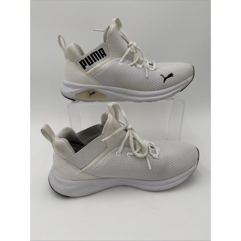 Puma Soft MESH Slip On Shoes Womens 8 Black White Sneakers Trainers Run Walk